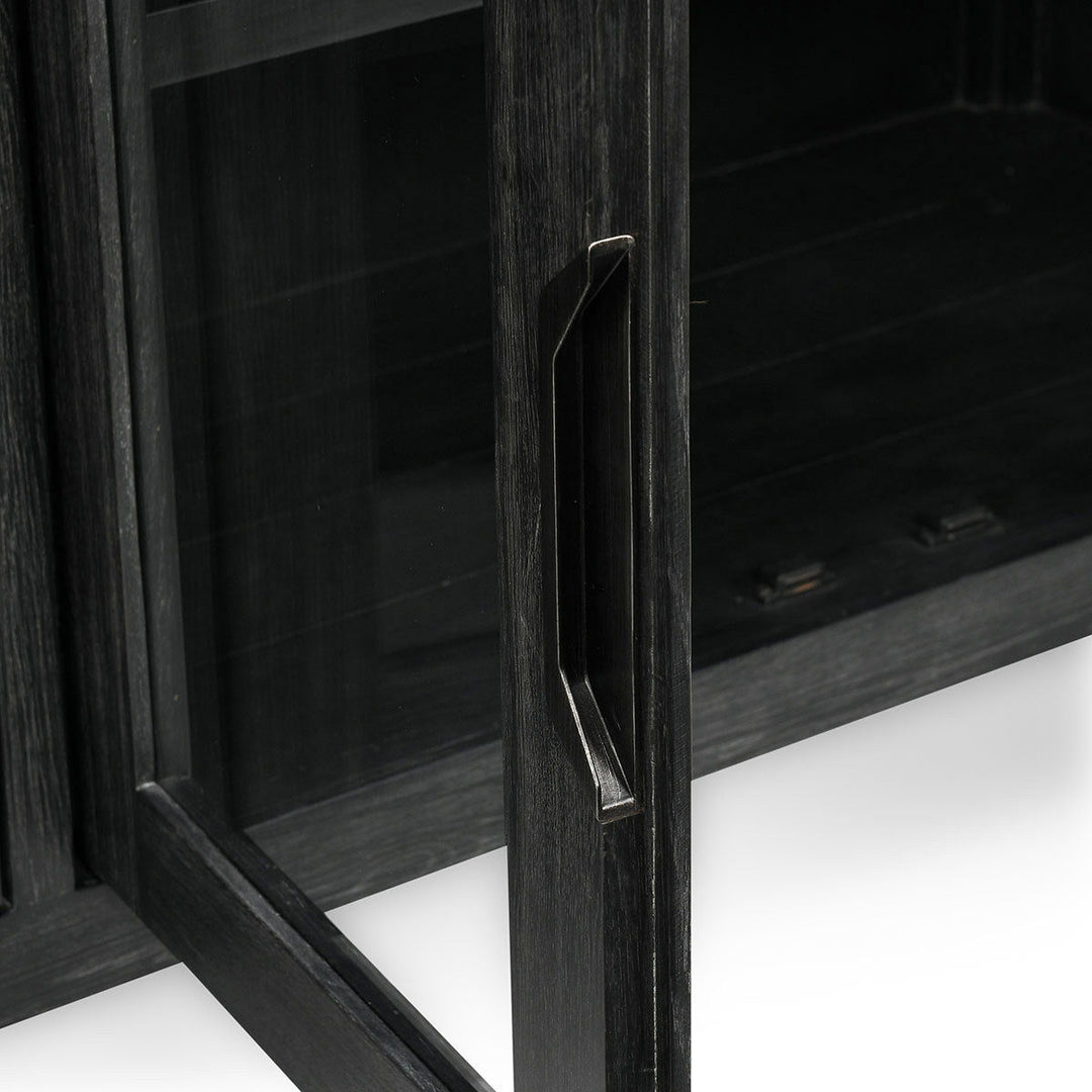 Macarthur - Reclaimed Oak 4 Door Cabinet - Antique Black