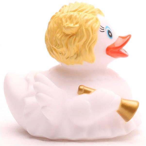 Bath duck angel with blond hair - rubber duck