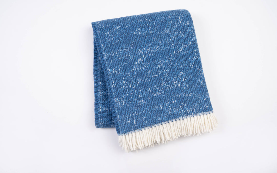 324 - Celestial Plush Throw with Ivory Fringe - 55" x 70": Light Blue