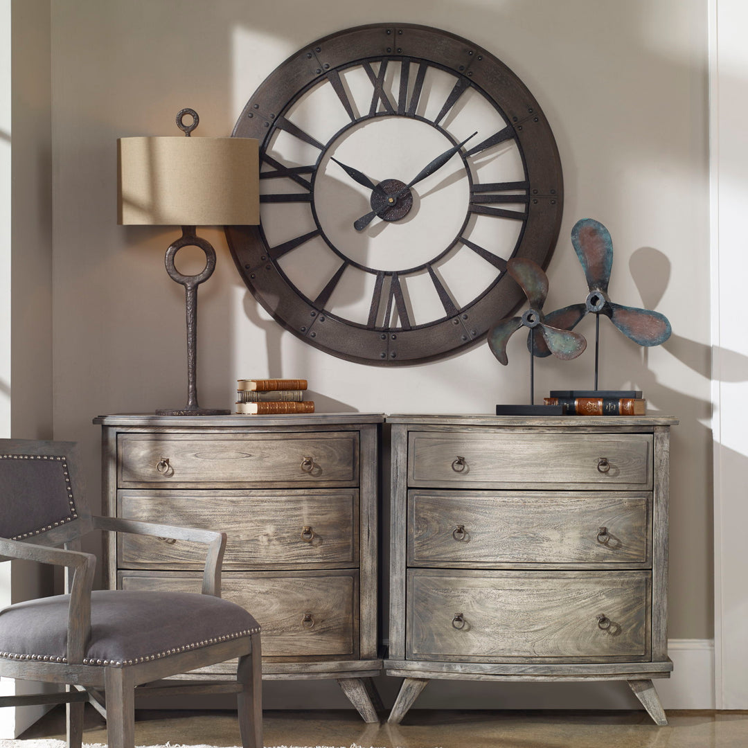 Ronan - Wall Clock - Dark Brown
