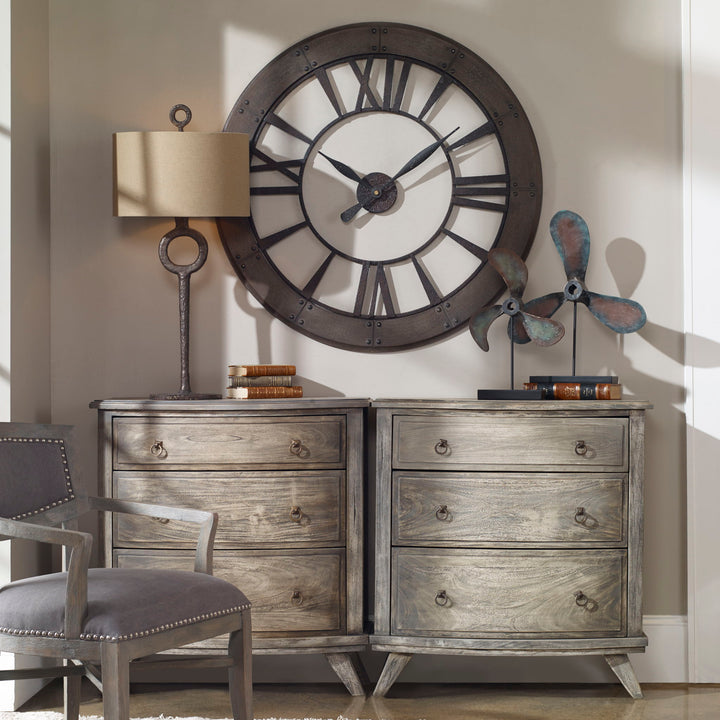 Ronan - Wall Clock - Dark Brown