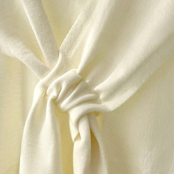 Knitted Crossed Solid Shawl: Khaki / 90cm