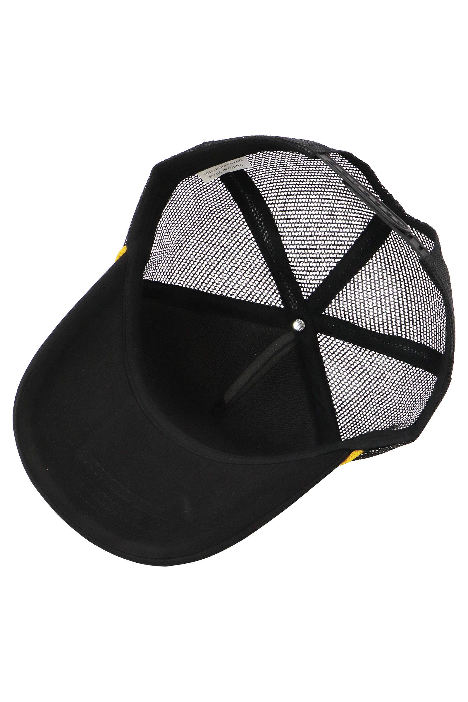 Solid Five Panel Foam Trucker Hat: BLACK / ONE SIZE
