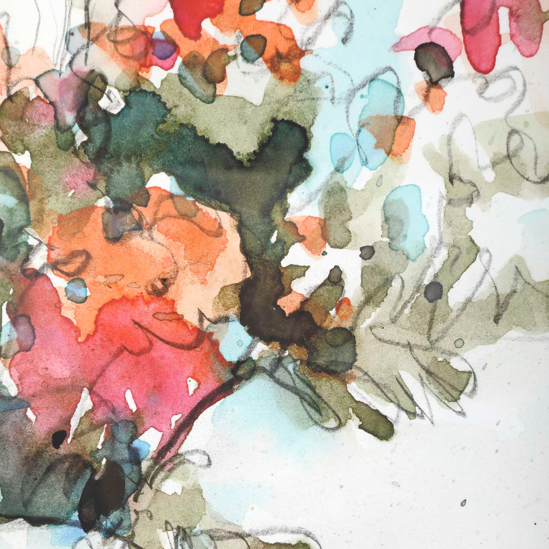 Fresh Flowers - Watercolor Prints (Set of 2) - Beige