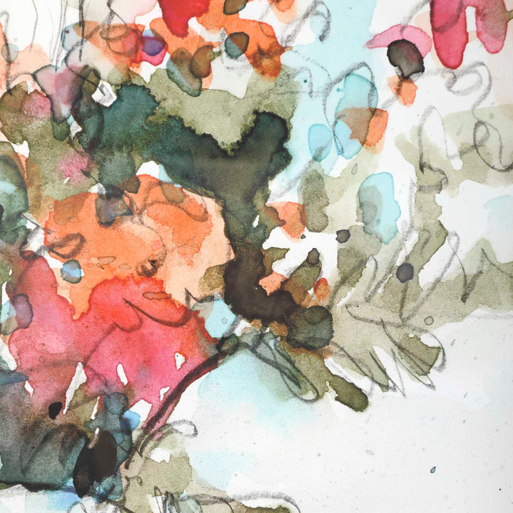 Fresh Flowers - Watercolor Prints (Set of 2) - Beige