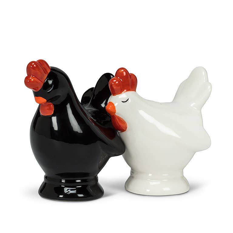 Blk/Wht Chicken Salt&Pepper-3"H-827