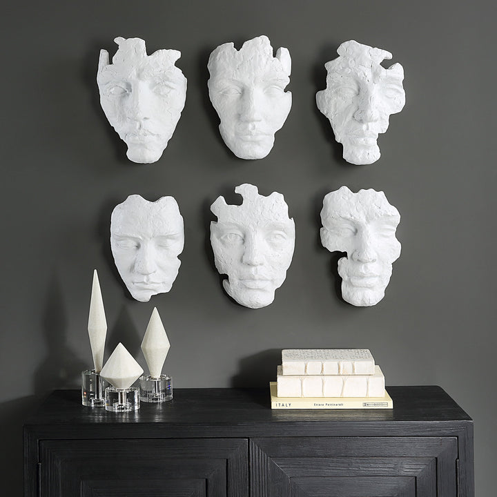 Self-Portrait - Mask Wall Decor (Set of 6) - White