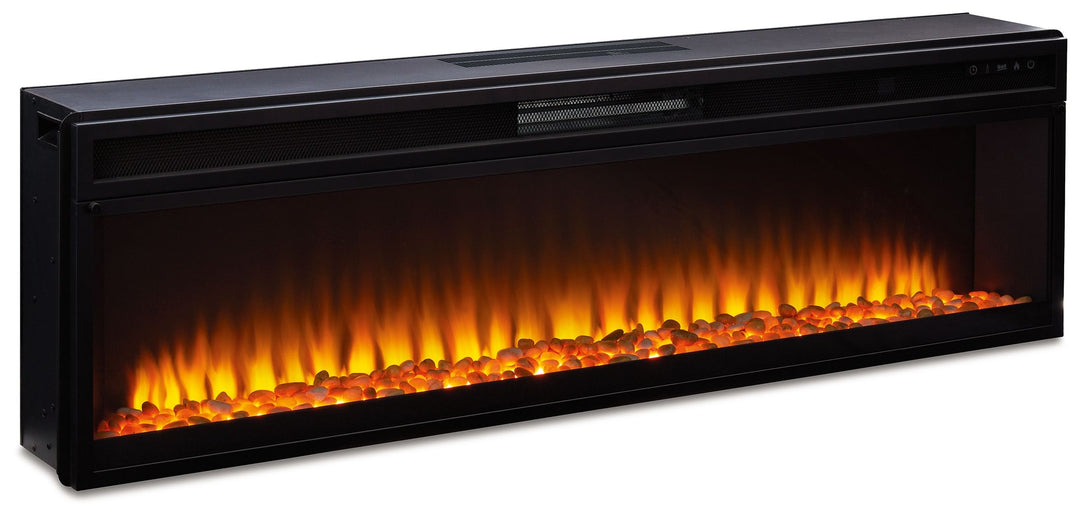Entertainment Accessories - Black - Wide Fireplace Insert