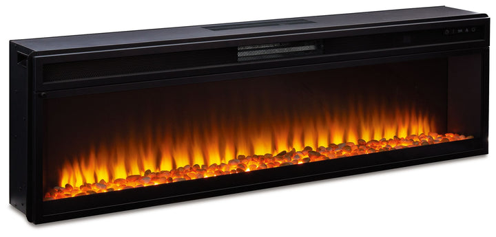 Entertainment Accessories - Black - Wide Fireplace Insert