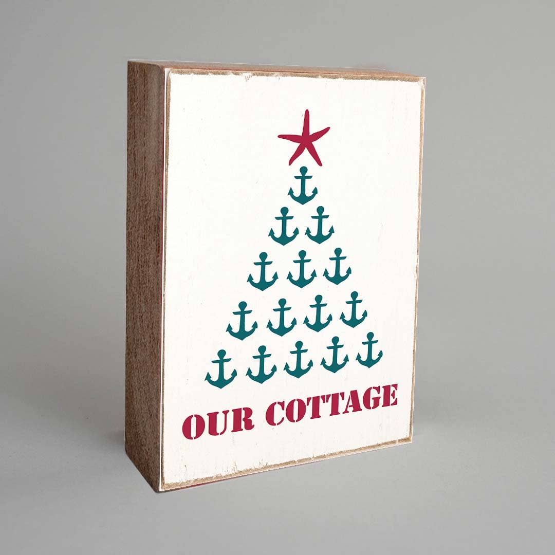 Personalized Anchor Tree Decorative Wooden Block