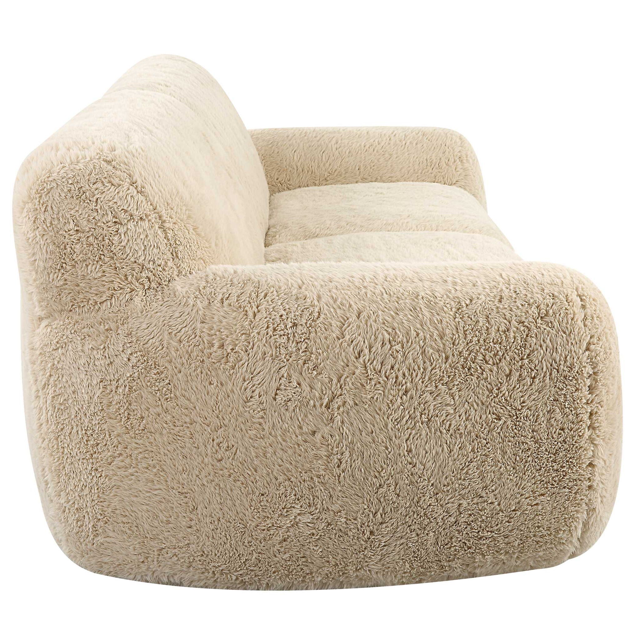 Abide - Rounded Sheepskin Sofa - Beige
