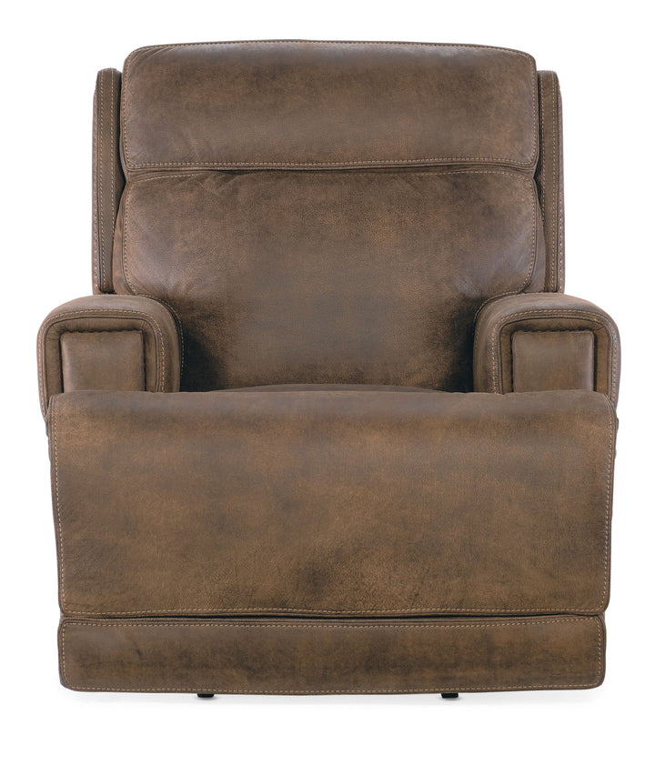 MS - Wheeler Power Recliner With Power Headrest - Dark Brown