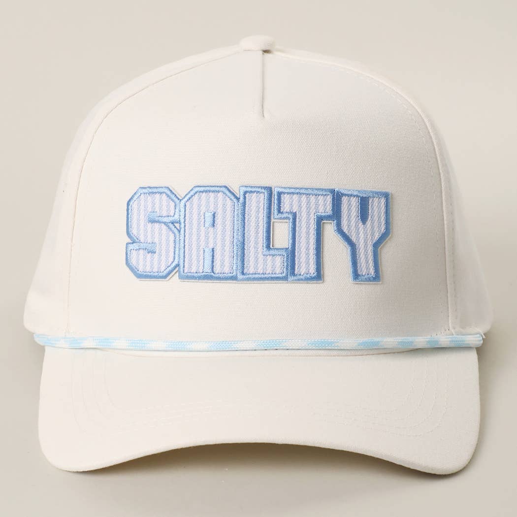 SALTY Embroidered Patch Rope Trucker Hat