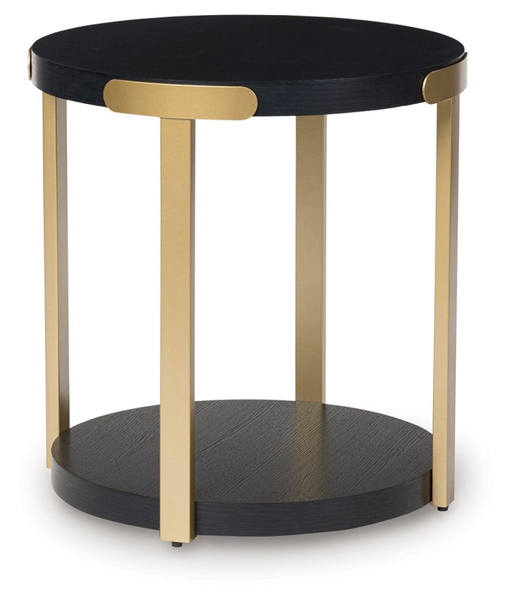 Shylore - Black / Brass Finish - Occasional Table Set (Set of 3)