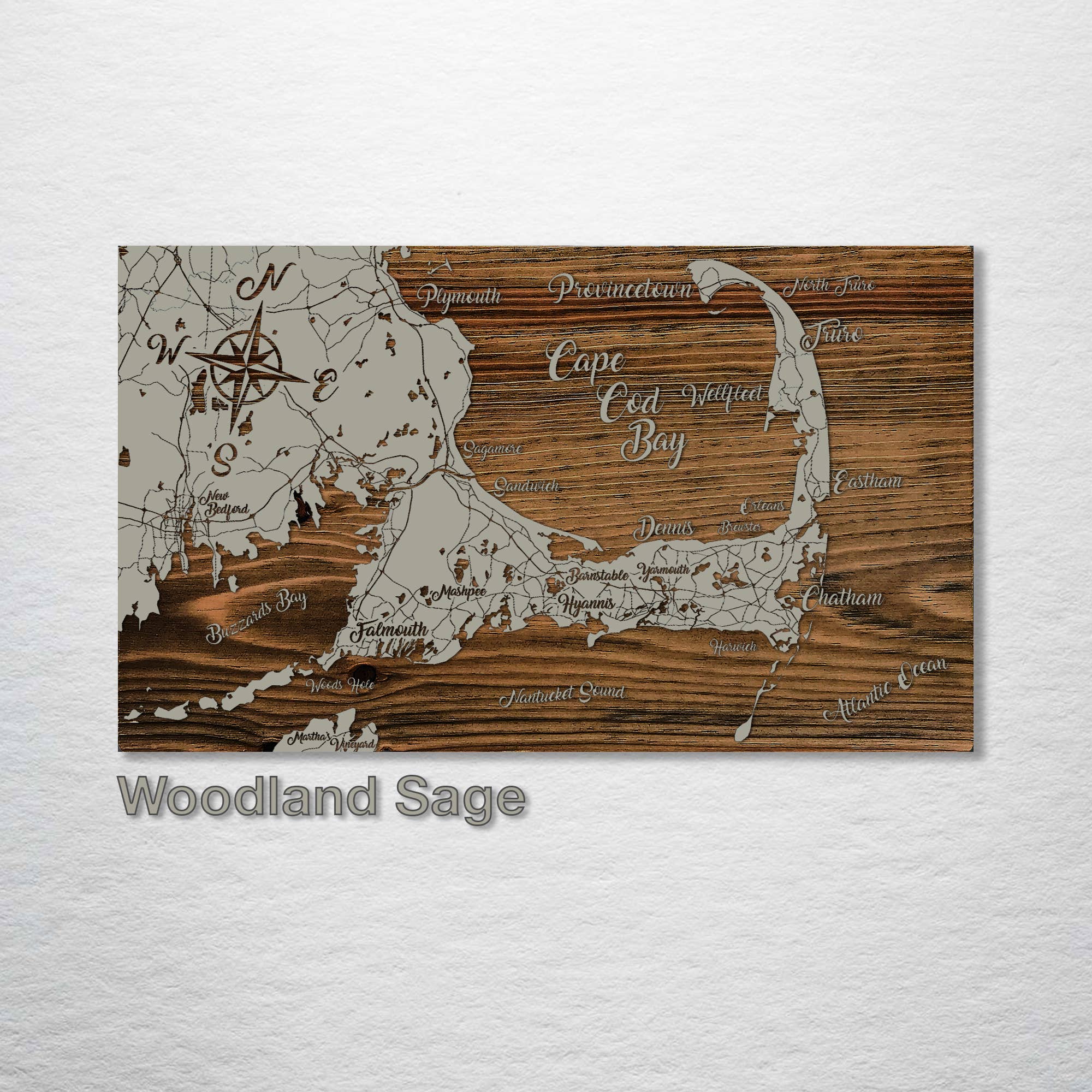 Massachusettes: Cape Cod Bay Map: Lunar Surface / Schmedium (15" x 25.25")