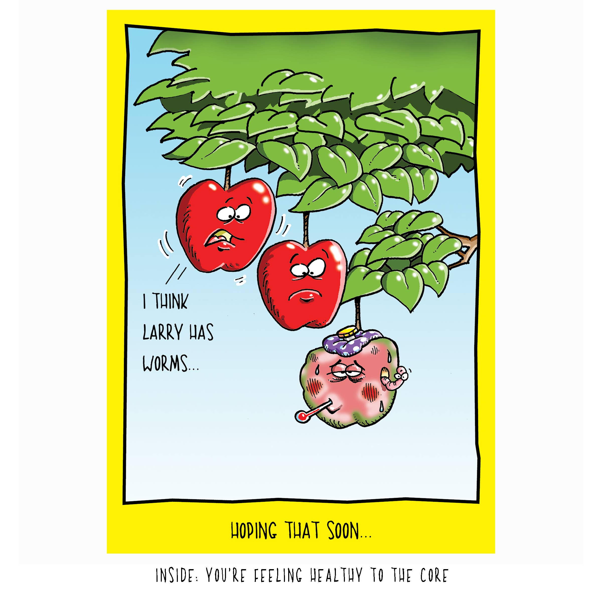 Apple with Worms | Funny Get Well Card