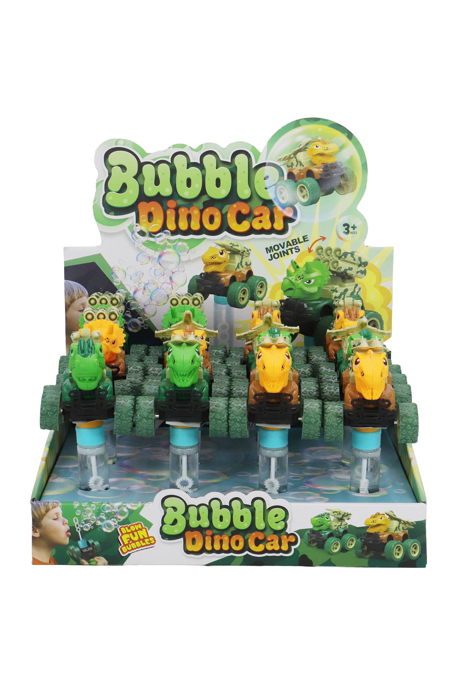 Dinosaur Wind-up Car 3 Hole Bubble Stick Wand