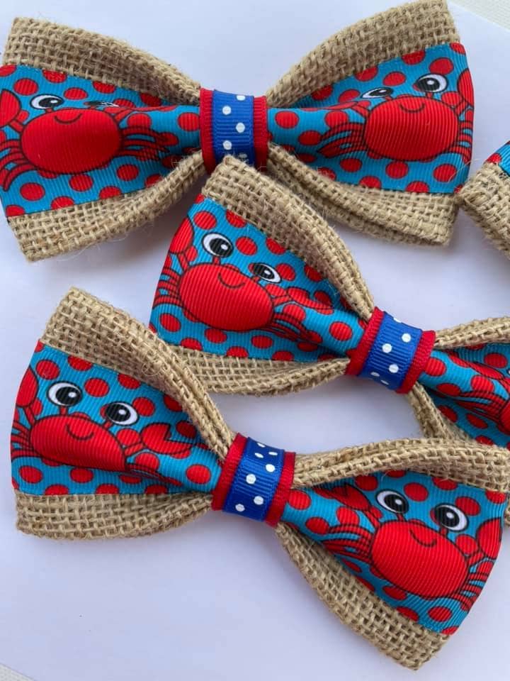 Red Crabs Polka Dot Blue