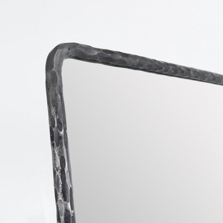 Howell - Rectangular Mirror Hammered Metal - Black