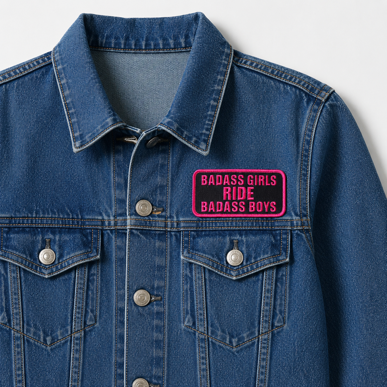 Girls Ride Badass Boys Embroidered Patch – 4" x 2