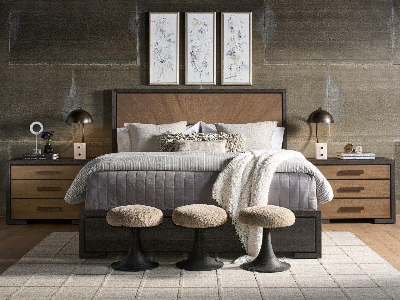 Modern - Panel Bed - Two-Tone
