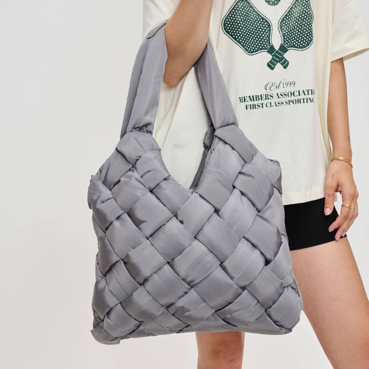 Illumine Woven Nylon Tote: Nude