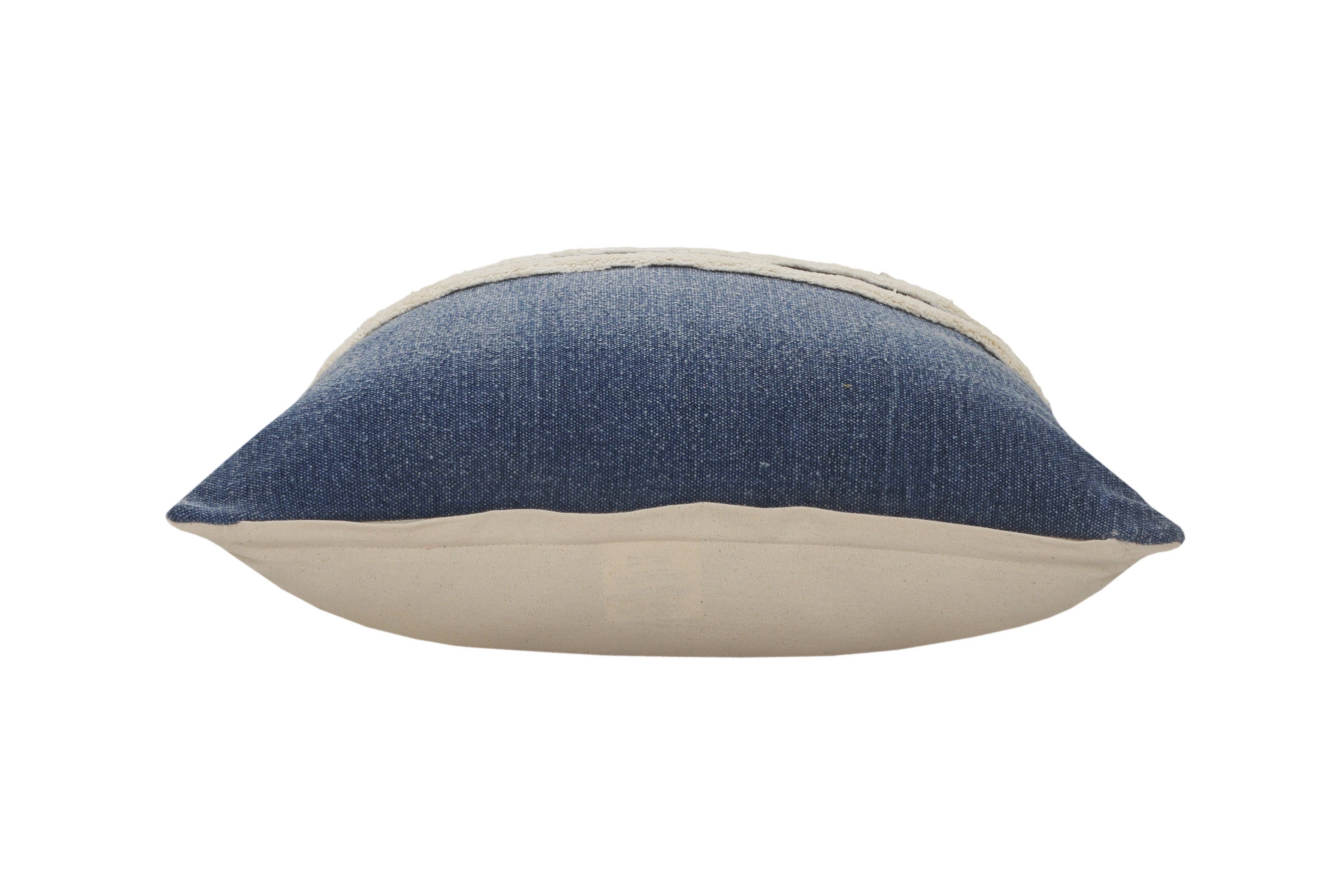 Seashore Dusty Blue Striped Cotton Throw Pillow, Set of 2