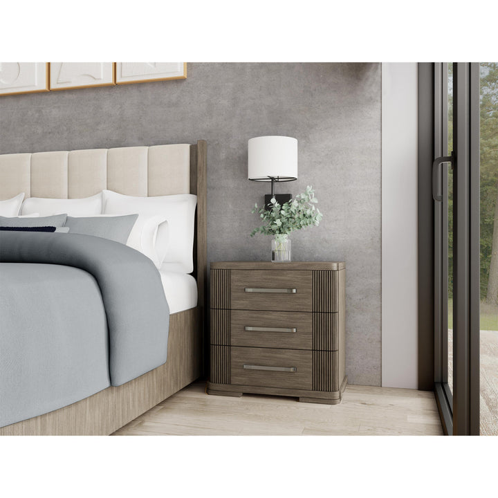 Sariel - Three Drawer Nightstand - Dark Brown