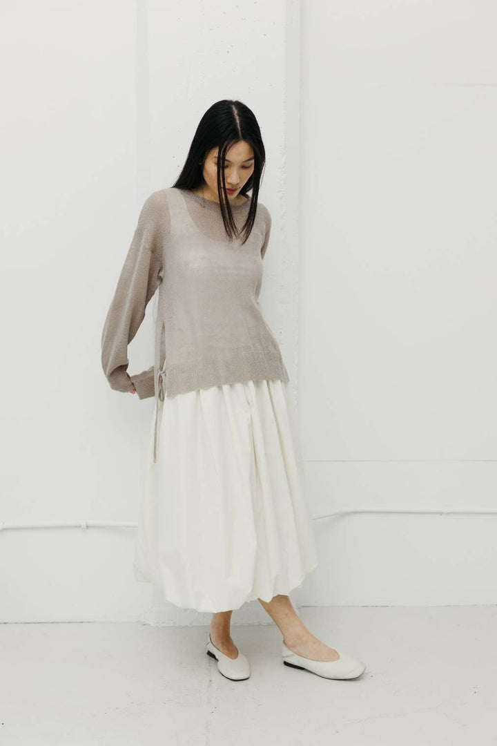 The Bella Skirt | Midi Bubble Skirt: BLACK / LARGE