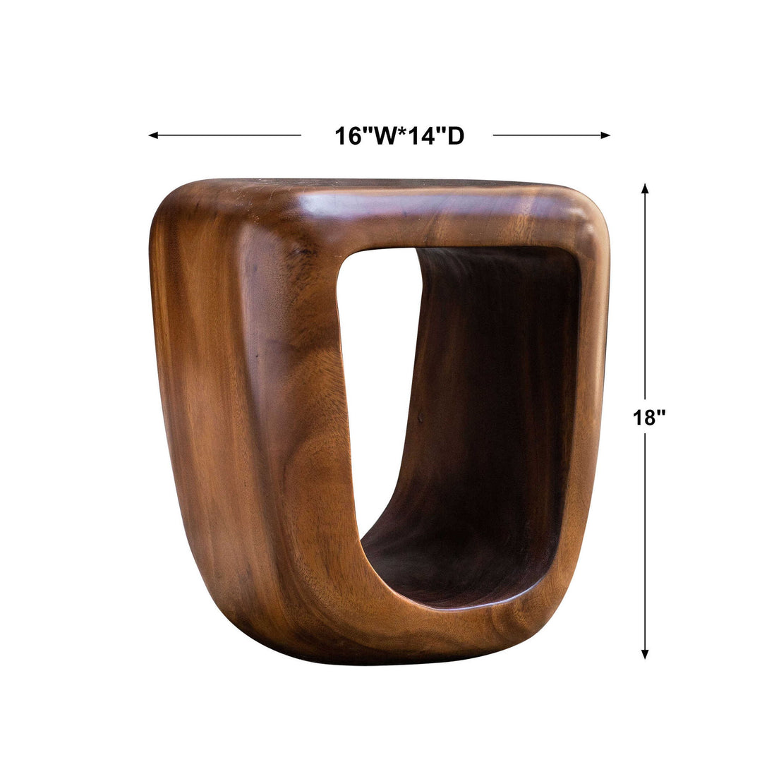 Loophole - Wooden Accent Stool - Light Brown