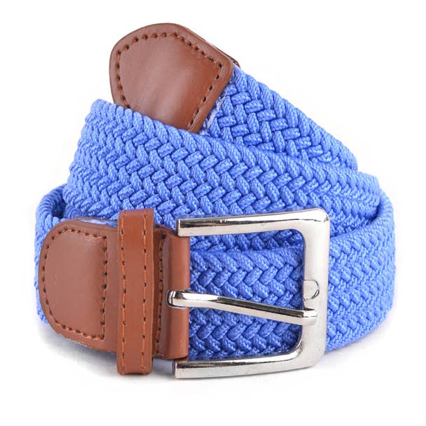 Men's Stretch Braided Woven Belts: HGRN / L