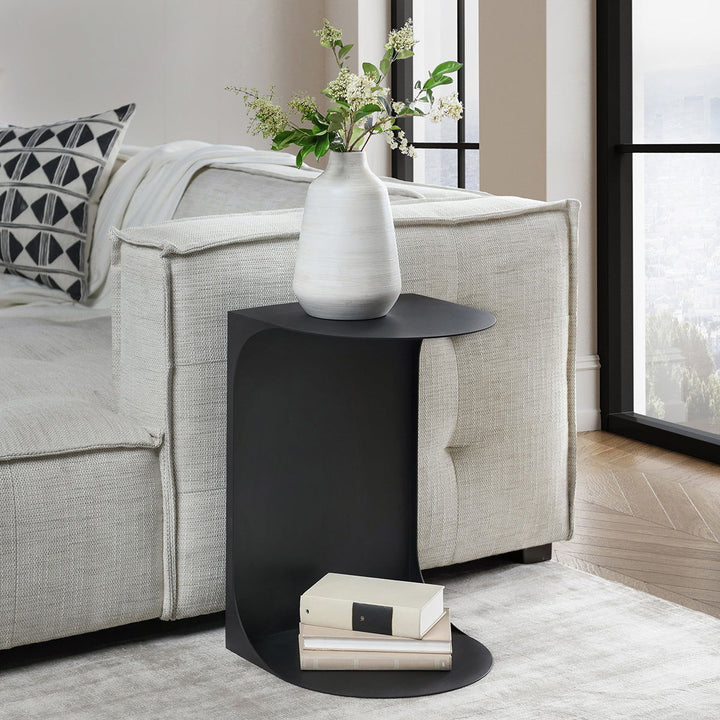 Cote - 16" Metal Accent Table - Black