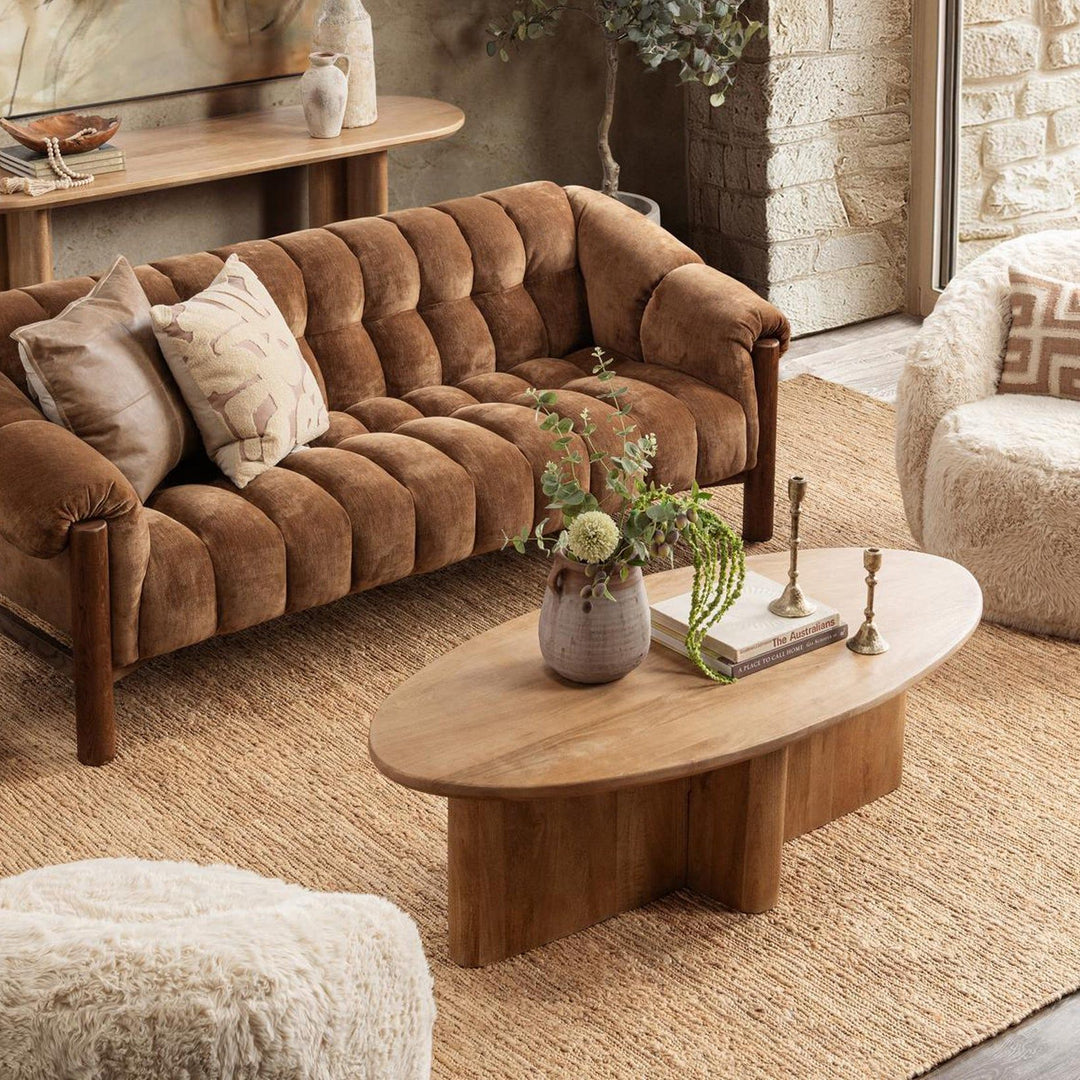 Montego - Oval Coffee Table - Natural Maple