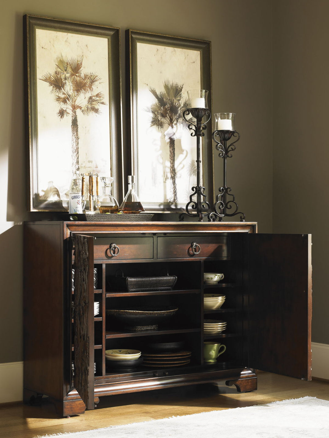 Royal Kahala - Balboa Carved Door Chest - Dark Brown