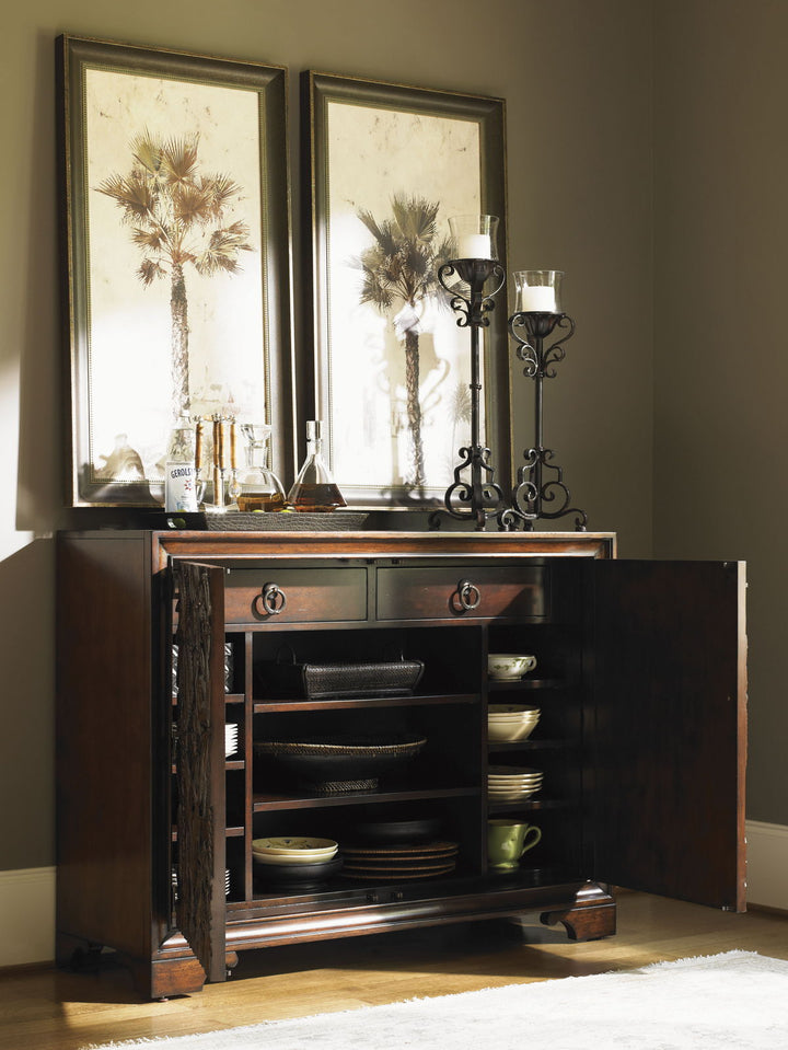 Royal Kahala - Balboa Carved Door Chest - Dark Brown