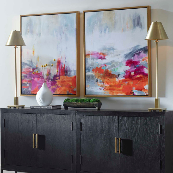 Color Theory - Framed Abstract Art (Set of 2) - Pink