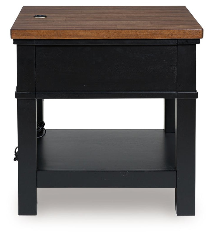 Wildenauer - Brown / Black - Rectangular End Table