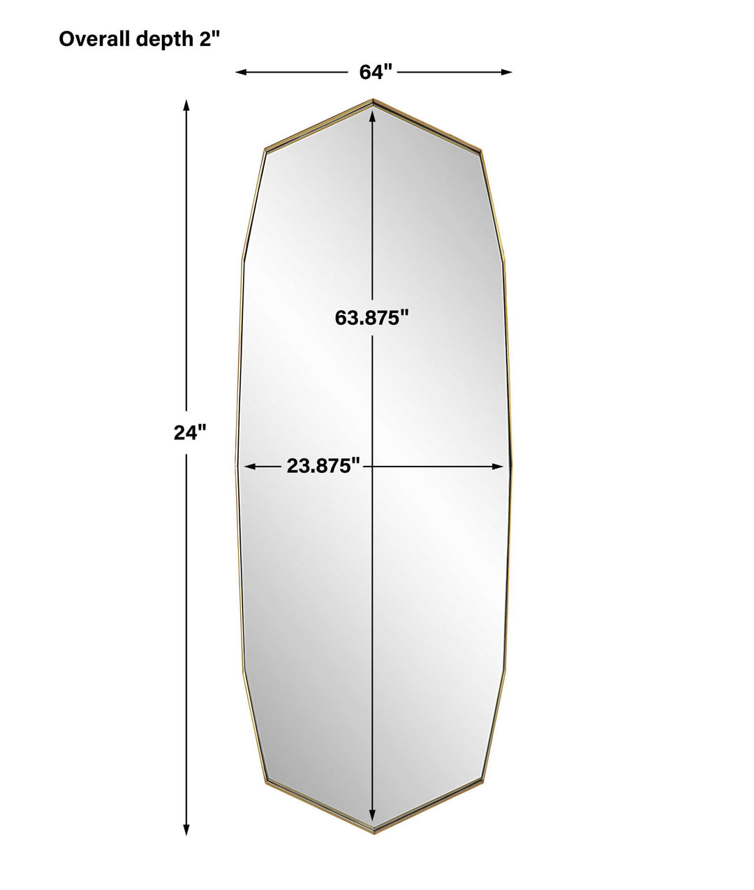 Vault - Oversized Angular Mirror - Gold