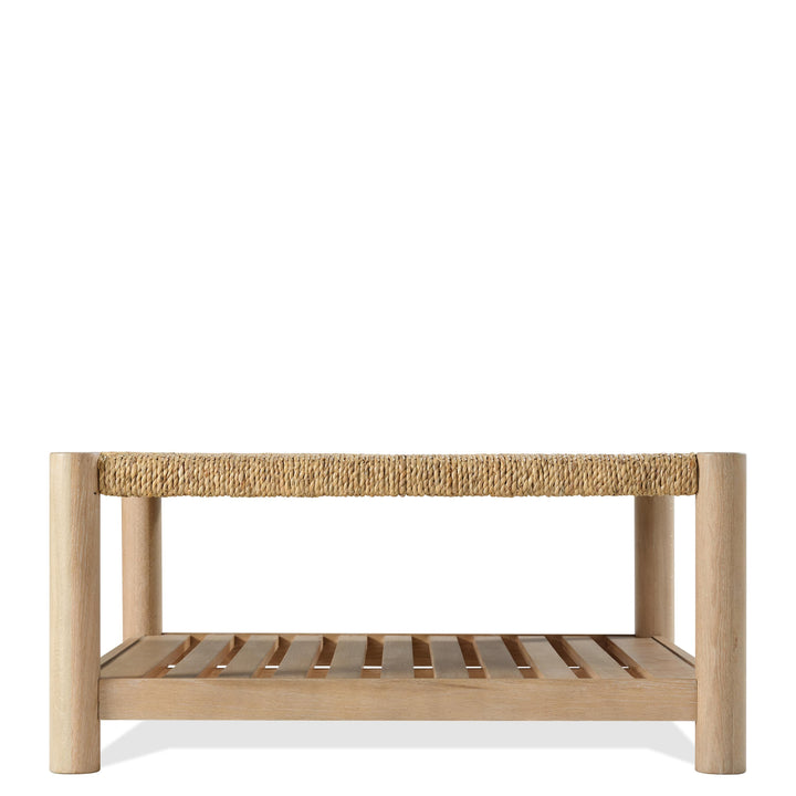 Rosalie - Woven Square Coffee Table - Light Brown
