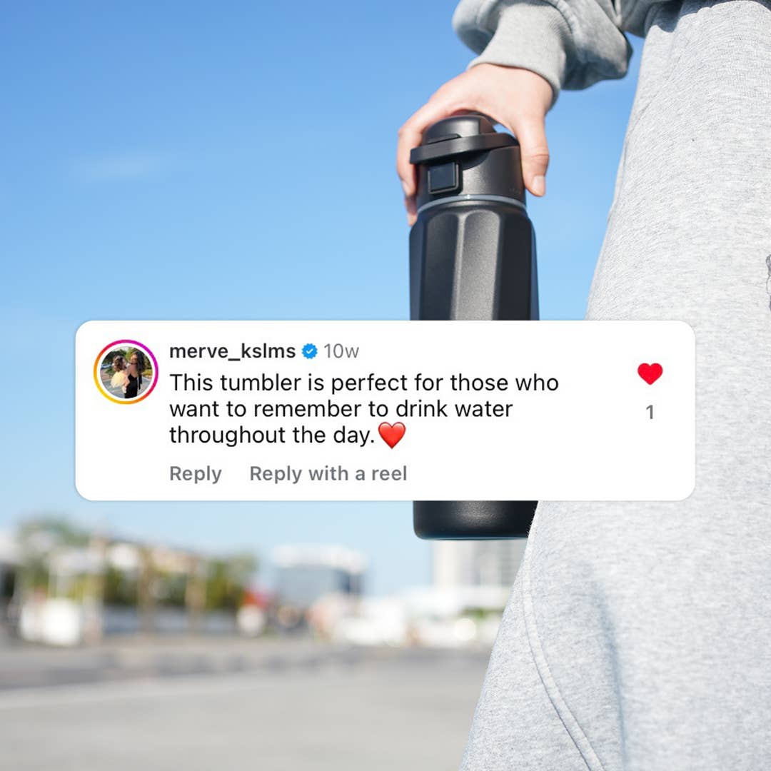 32oz Insulated Hydration Tracking Smart Water Bottle, Black (Copy)