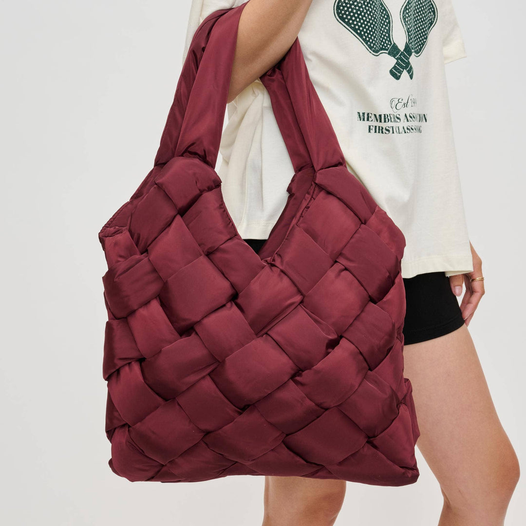 Illumine Woven Nylon Tote: Nude