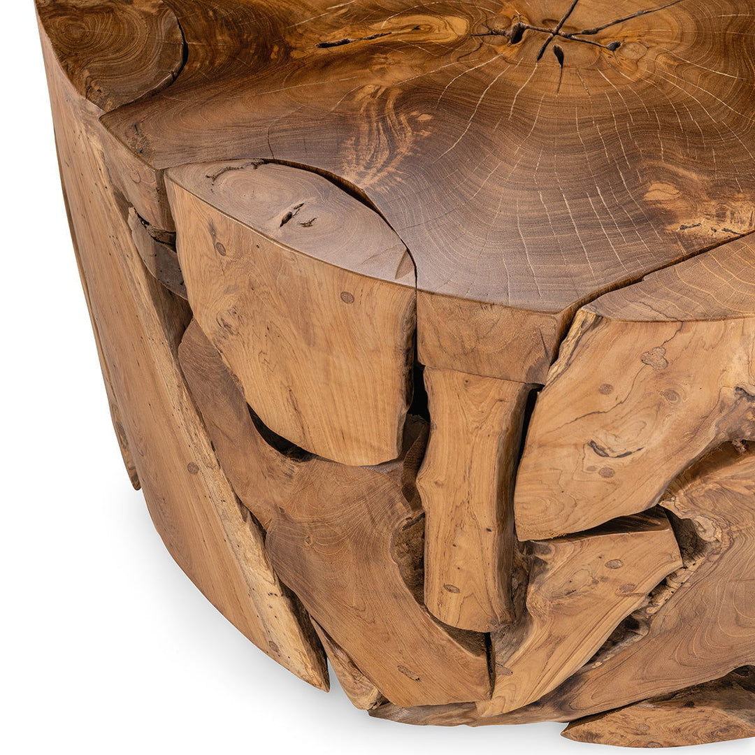 Rhea - Solid Wood Round Coffee Table - Natural