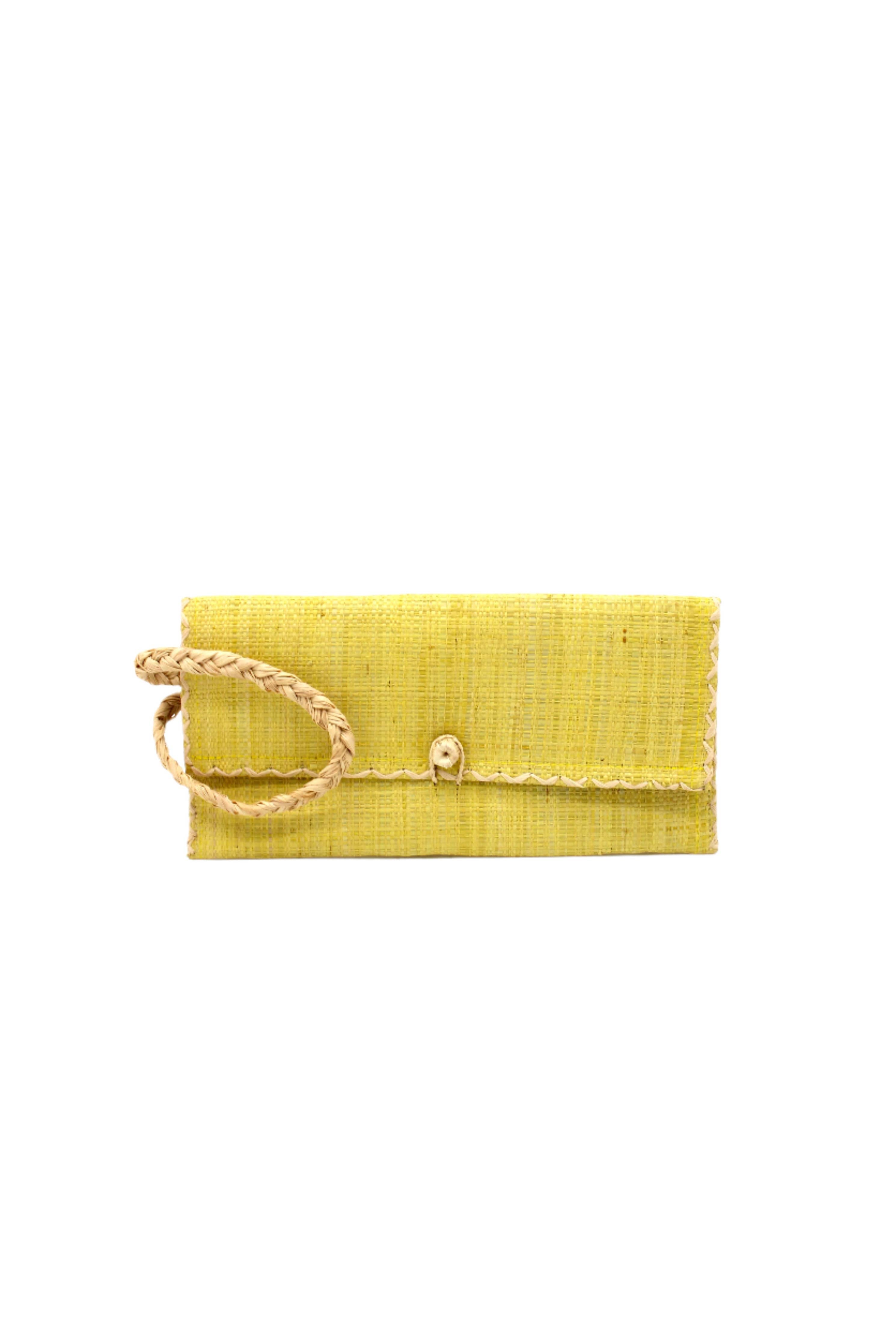 ChiChi Straw Clutch Wristlet Bag: Saffron