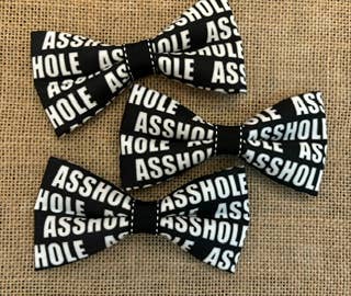 Asshole Black & White Bow Tie Standard Size