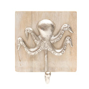 Octopus Silver Coastal Wall Hook