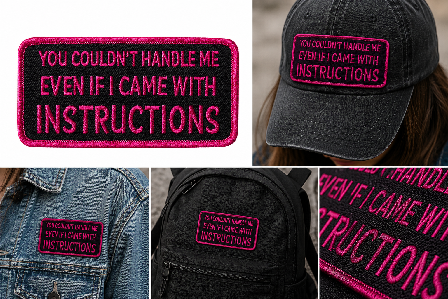 Couldn’t Handle Me Iron-On & Sew-On Patch – 4" x 2"
