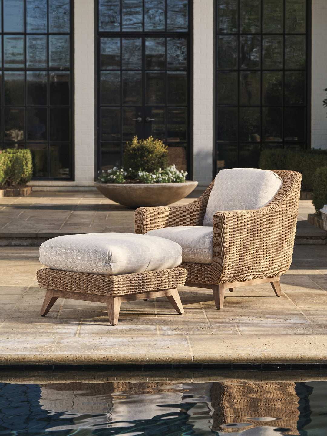 Isle Of Palms - Ottoman - Dark Brown / White