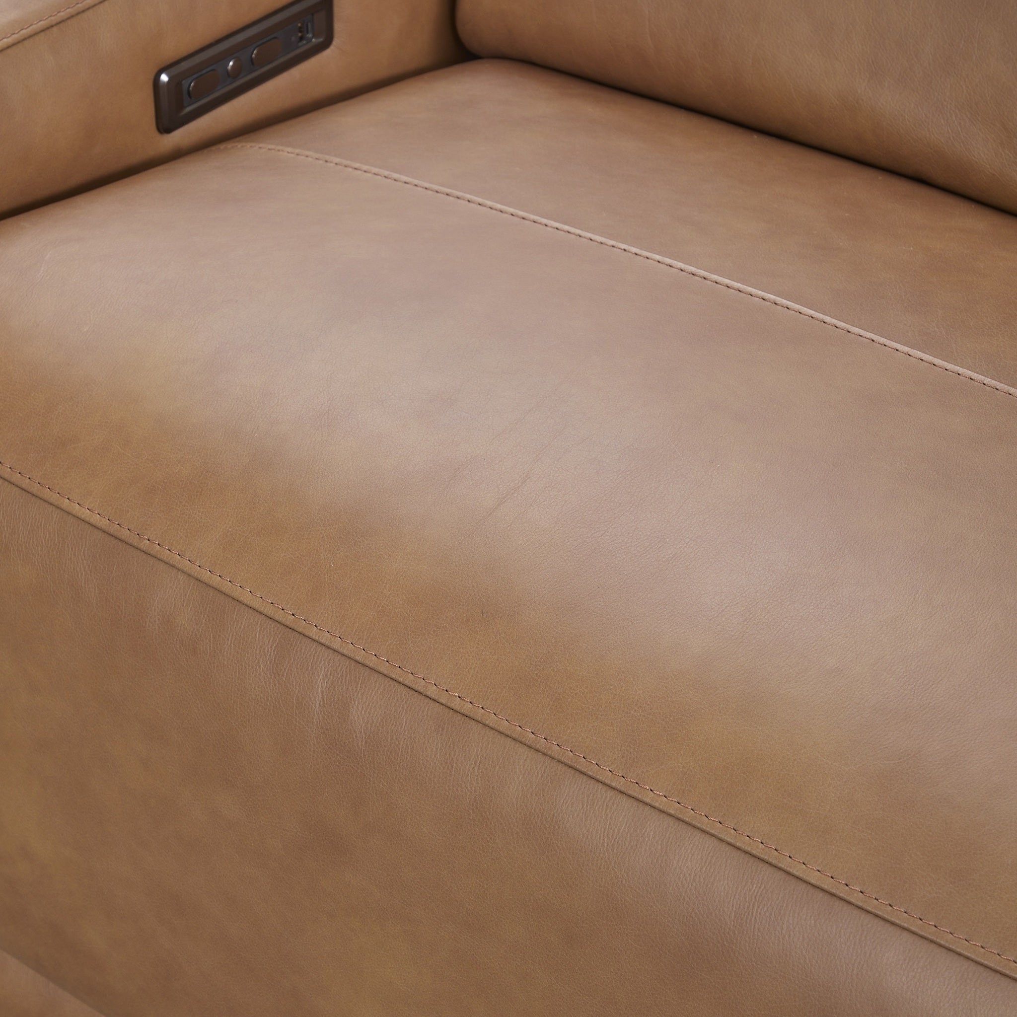 Kadon - Leather Power Recliner Sofa - Tan