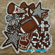 Football Cheer Brown Iron-On Patch