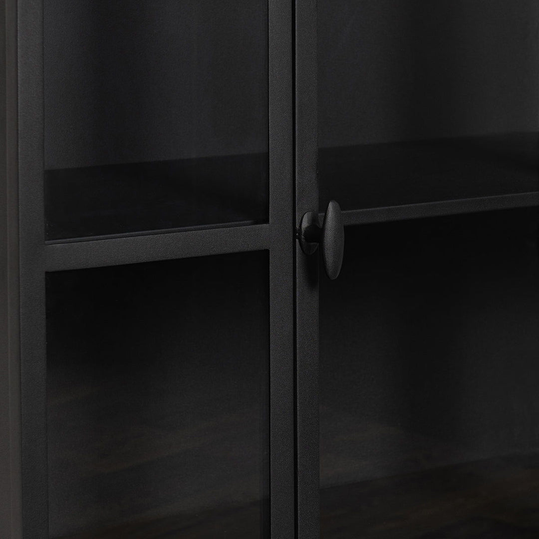 Lillo - Metal/Glass Single Door Cabinet - Black